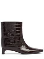 30mm Carla Embossed Leather Ankle Boots