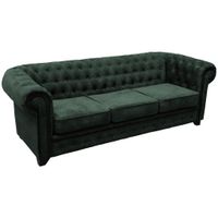 Livetastic SEDAČKA CHESTERFIELD, drevo, textil, kompozitné drevo, tmavozelená