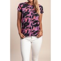 Baumwoll-T-Shirt Mit Print, Lila