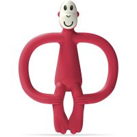 Matchstick Monkey Monkey Teether jucărie pentru dentiție perie 2 in 1 Red 1 buc