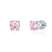 Olivie Strieborné 5mm náušnice PIPPI PINK 8367