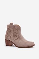 Zazoo 3426 női velúr cowboy csizma Cappucino