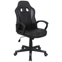 MID.YOU HERNÁ STOLIČKA, vzhľad kože, sieťovina, sivá, čierna