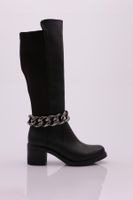 DGN 706 Women's Ankle Chain Detailed Back Stretch Heel Boots.