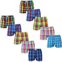 10PACK pánské trenky Styx klasická guma vícebarevné (10A0106) L