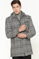 PLT8335 DEWBERRY MEN'S COAT-PATTERNED BLACK