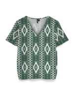 VERO MODA Bluza 'VMMYMILO'  tamno zelena / bijela