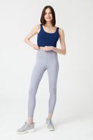 LOS OJOS Gray High Waist Stitch Detail Compression Sports Leggings