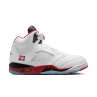 Air Jordan 5 Retro "Fire Red Black Tongue 2025" - Pánske - Tenisky Jordan - Biele - HQ7978-101 - Veľkosť: 44.5