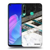 Silikónový čierny obal pre Huawei P40 Lite E - Black & White geometry