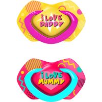 Canpol babies Neon Love C 18m+ пустушка Pink 2 кс