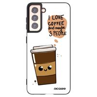 Silikónový čierny obal pre Samsung Galaxy S21 5G G991B - Cute coffee