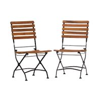Gardenson SADA ZÁHRADNÝCH STOLIČIEK 2ks drevo, kov