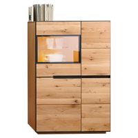 Linea Natura VYSOKÁ KOMODA, divoký dub, antracitová, farba duba, 89/136/38 cm
