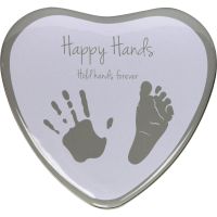 Happy Hands 2D Heart Silver/White набір для зліпків ніжок і ручок дітей 3 x 15 x 16,5 cm 1 кс