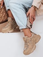Dámské sneakersy na hrubé podrážce NEWMOVE khaki