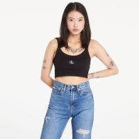 Calvin Klein Jeans Ribbed Cotton Bralette Top Black XL