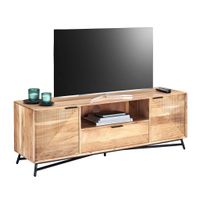 Ambia Home NÍZKA KOMODA, akácia, čierna, farba akácie, 145/50/40 cm