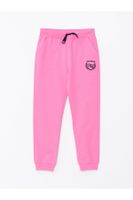 LC Waikiki Girls' Joggers Sweatpants with Elastic Waist and Embroidery