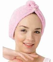 Chanar Rýchloschnúci froté turban na vlasy, ružový