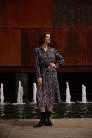 Marisse Wiskozowa sukienka z paskiem szara