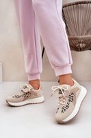 Boto Sportcipők Sneakers Nőknek Platformon Leopárd Bézs Pumbes