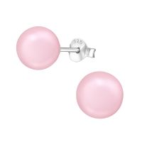 Olivie Strieborné náušnice sklenené perly 8 mm 2119
