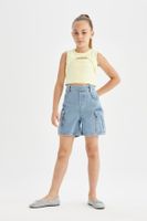 DEFACTO Girls Cargo Jean Shorts