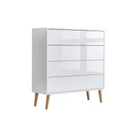 MID.YOU KOMODA, bílá, vysoce lesklá bílá, 79/86/33 cm