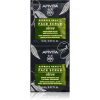 Apivita Express Beauty Exfoliating Face Scrub Olive intenzivni čistilni piling za obraz 2 x 8 ml