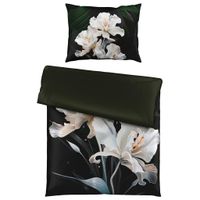 Esposa OBOJSTRANNÁ POSTEĽNÁ BIELIZEŇ, satén, čierna, biela, 140/200 cm