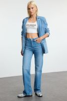 Trendyol Blue High Waist Wide Leg Jeans