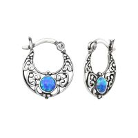 Olivie Strieborné náušnice BALI BLUE 1435