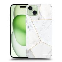 Silikónový prehľadný obal pre Apple iPhone 15 Plus - White tile
