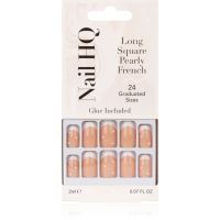 Nail HQ Long Square umetni nohti Pearly French 24 kos