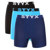 3PACK pánské boxerky Styx long sportovní guma vícebarevné (3UN09089) XL