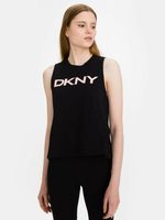 DKNY Sollip Logo Podkoszulek Czarny