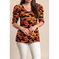 Bedrucktes Top, Schwarz
