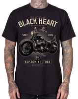 Herren T-Shirt BLACK HEART - MOTOR CYCLE - SCHWARZ M