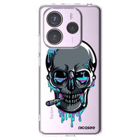 Silikónový prehľadný obal pre Xiaomi Redmi Note 14 5G - EARTH - Lebka 3.0