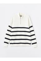 LC Waikiki Stand Collar Long Sleeve Striped Men's Knitwear Sweater -