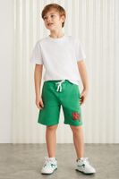 GRIMELANGE Darvell-grm24007 Boys 100% Cotton Printed Shorts Benetton Gree