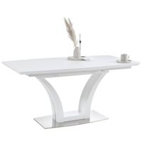 Novel JEDÁLENSKÝ STÔL, biela, farba ušľachtilej ocele, 160-210/90/76 cm