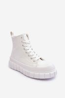 BIG STAR SHOES Bőr steppelt fűzős tornacipő Big Star