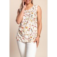 Ärmelloses Top Mit Print, Weiß