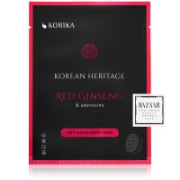 KORIKA Korean Heritage Red Ginseng & Adenosine Anti-aging Sheet Mask платнена маска против бръчки 25 гр.