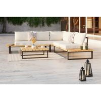 Ambia Garden TERASOVÁ SEDACIA SÚPRAVA 3-dielne, drevo, kov, textil