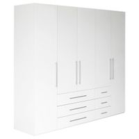 Xora SKRIŇA S OTOČNÝMI DVERAMI, biela, biela s vysokým leskom, 244/218,6/59,4 cm