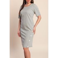 Plus Size Kurzarmkleid, Weiß