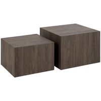 SADA KONFERENČNÝCH STOLÍKOV, tmavohnedá, kompozitné drevo, 50/58/40/50/33/58 cm